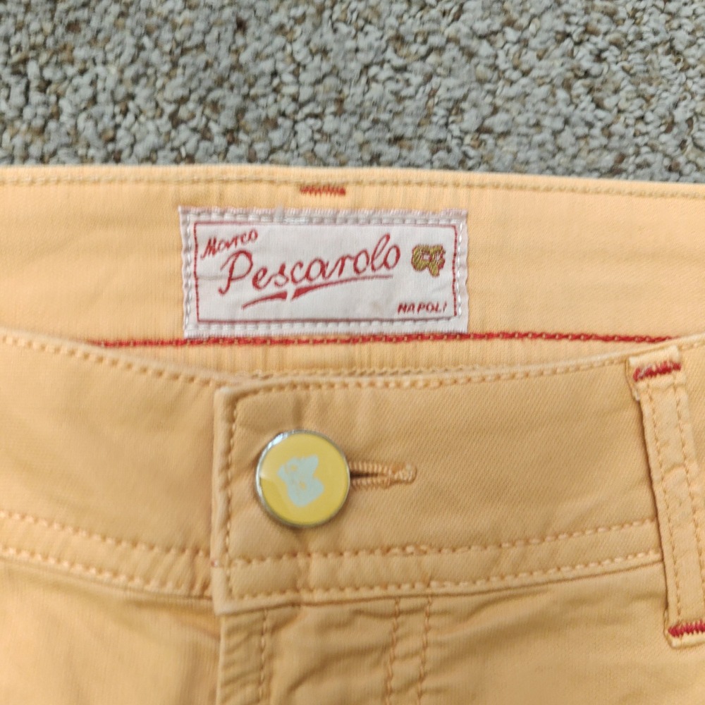 MARCO PESCAROLO Mens Pants 35 Peach Cotton Silk Quiet Luxury - Picture 7 of 16